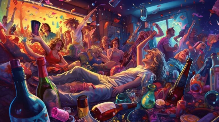 a bunch of people partying