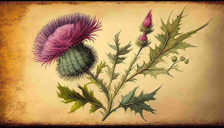 illustration of a milk thistle plant